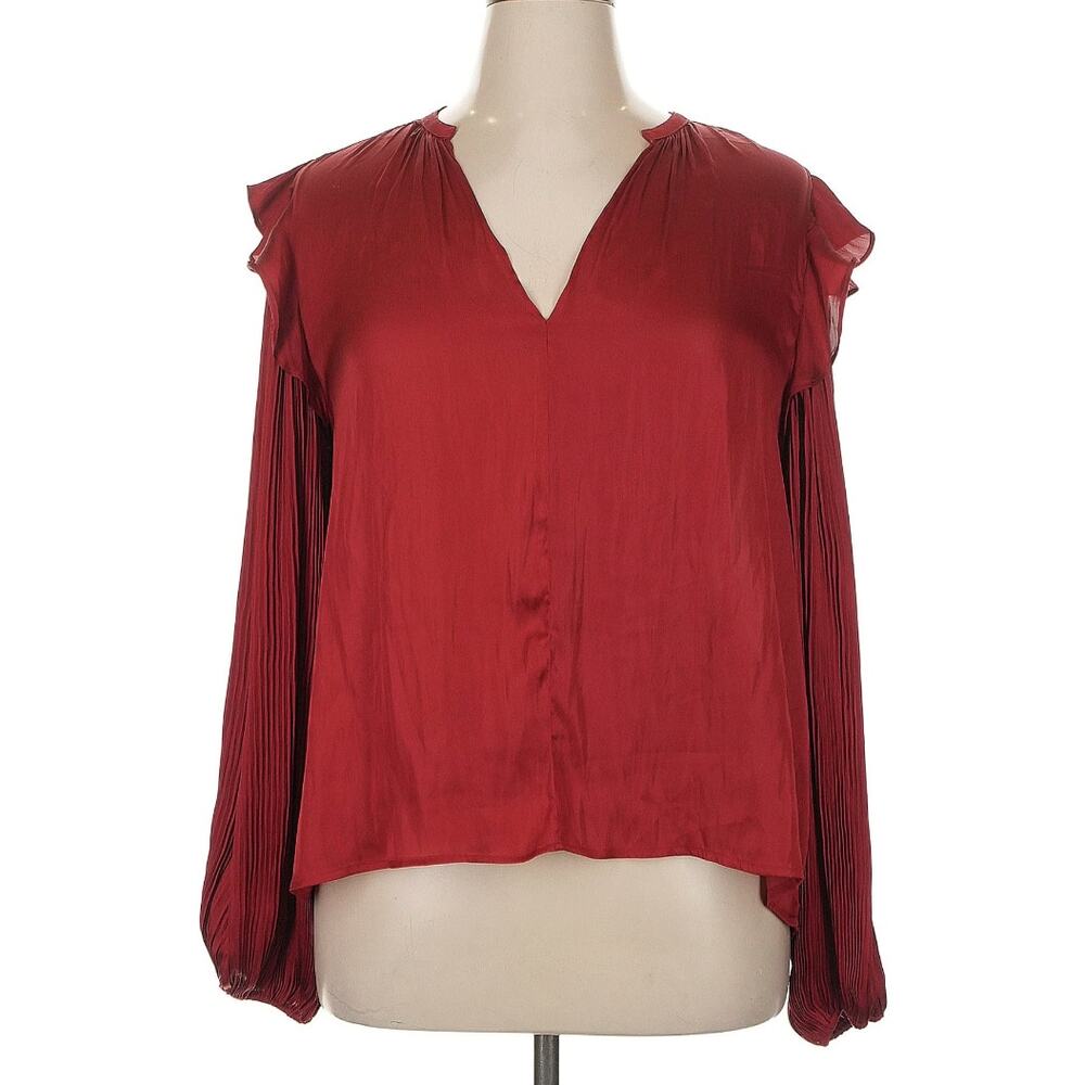 Left Coast by Dolan ruffle pleated blouse XL workwear